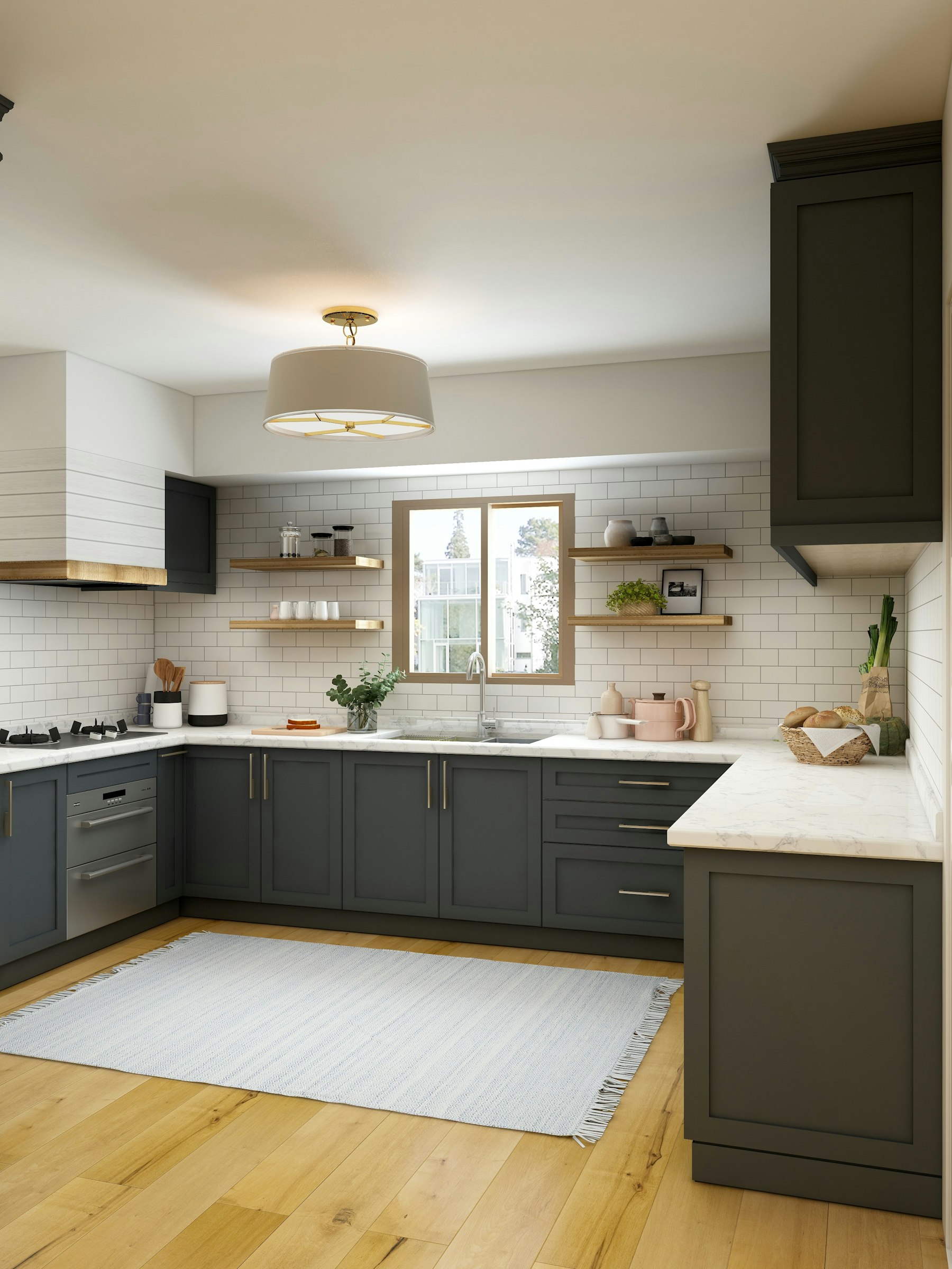 Bright finished kitchen ready for homeowner handover